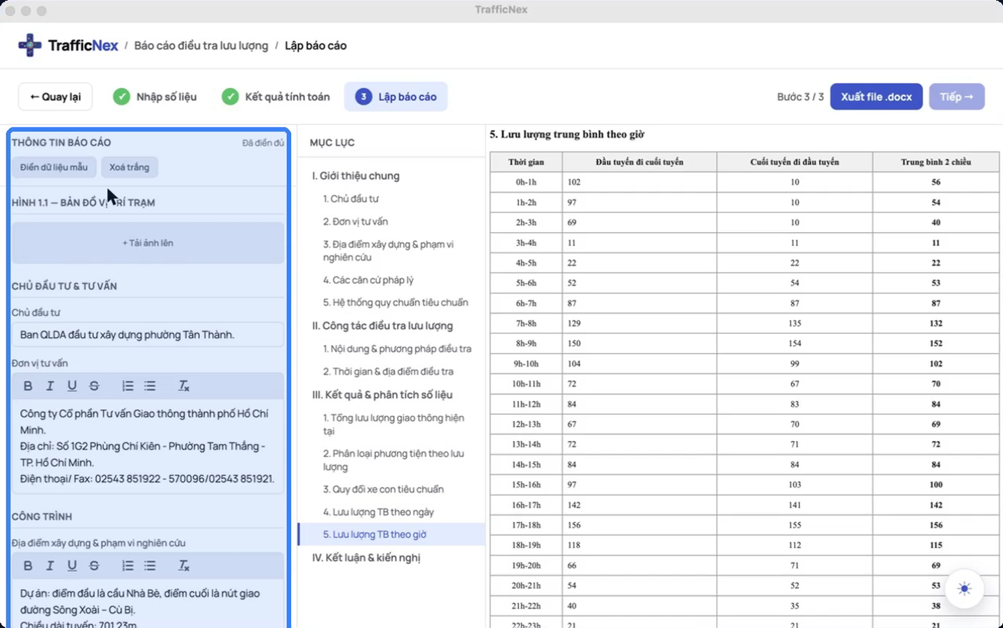Survey report builder